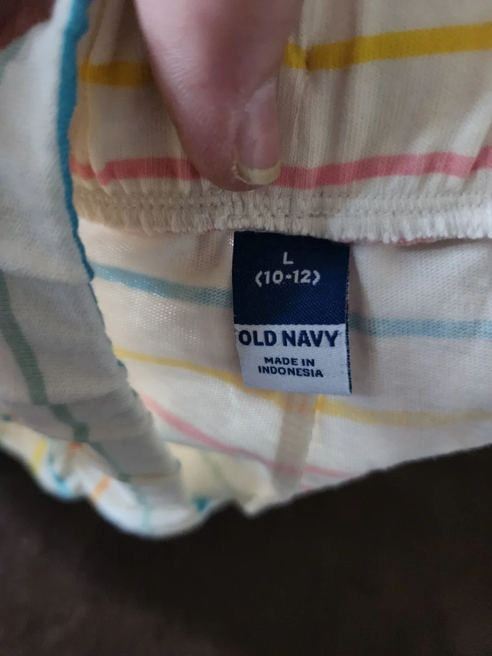 Old Navy White Striped Girls' Shorts with Rainbow Stripes